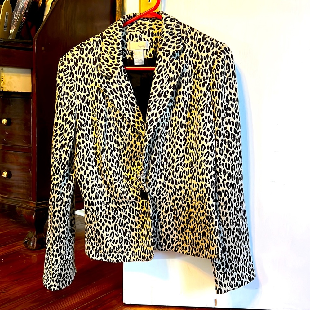 Cheetah print Womens blazer jacket